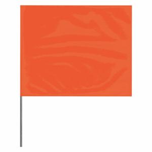 PRESCO PRODUCTS CO 4536O-200 Marking Flag, 4 Inch x 5 Inch Flag Size, 36 Inch Staff Ht, Orange, Blank, No Image | CT7XYR 3LUJ5
