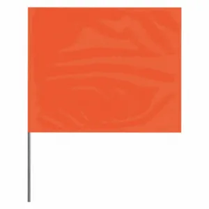 PRESCO PRODUCTS CO 4521O-200 Marking Flag, 4 Inch x 5 Inch Flag Size, 21 Inch Staff Ht, Orange, Blank, No Image | CT7XYD 8WUK3