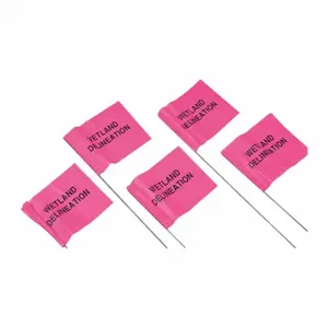 PRESCO PRODUCTS CO 4521PGBK381-200 Marking Flag, 4 Inch x 5 Inch Flag Size, 21 Inch Staff Ht, Fluorescent Pink | CT7XYA 3LUN3