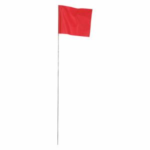 PRESCO PRODUCTS CO 4521R-200 Marking Flag, 4 x 5 Inch Flag Size, 21 Inch Staff Ht, Red, Blank, No Image, Solid | CT7XZC 9RWX7