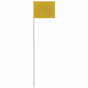 PRESCO PRODUCTS CO 4521Y-200 Marking Flag, 4 Inch x 5 Inch Flag Size, 21 Inch Staff Ht, Yellow, Blank, No Image | CT7XYF 9HN63