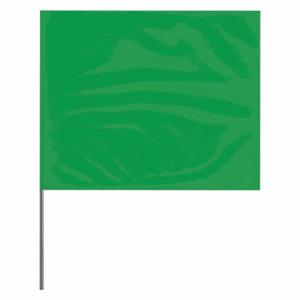 PRESCO PRODUCTS CO 4530G-200 Marking Flag, 4 Inch x 5 Inch Flag Size, 30 Inch Staff Ht, Green, Blank, No Image | CT7XYJ 3LUF1