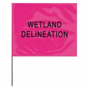 PRESCO PRODUCTS CO 4530PGBK381-200 Marking Flag, 4 x 5 Inch Flag Size, 30 Inch Staff Ht, Fluorescent Pink, Water Line | CT7XZF 3LUN4