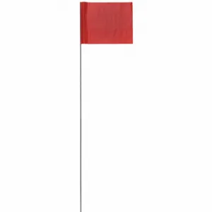 PRESCO PRODUCTS CO 2330R-200 Marking Flag, 2 1/2 x 3 1/2 Inch Flag Size, 30 Inch Staff Ht, Red, Blank, No Image | CT7XXV 3LUA3