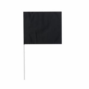 PRESCO PRODUCTS CO F4524BK-200 Marking Flag, 4 Inch x 5 Inch Flag Size, Black, Blank, No Image, Solid, Fiberglass | CT7XYV 3JVA6
