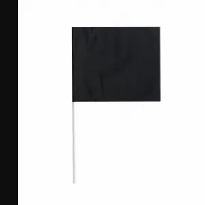 PRESCO PRODUCTS CO F4524BK-200 Marking Flag, 4 Inch x 5 Inch Flag Size, Black, Blank, No Image, Solid, Fiberglass | CT7XYV 3JVA6