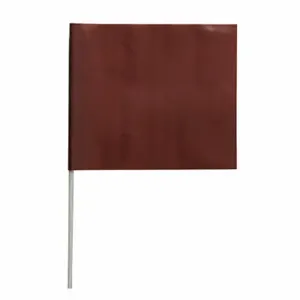 PRESCO PRODUCTS CO F4524BRN-200 Marking Flag, 4 Inch x 5 Inch Flag Size, Brown, Blank, No Image, Solid, Fiberglass | CT7XYW 3JVA8