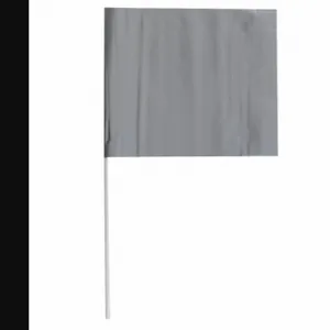 PRESCO PRODUCTS CO F4524SV-200 Marking Flag, 4 Inch x 5 Inch Flag Size, Silver, Blank, No Image, Solid, Fiberglass | CT7XYY 3JVD3