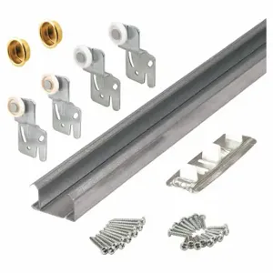 PRIME LINE 161793 Bi-Pass Closet Track Kit, Closet Door, Gallonvanized Steel, Mill, 72 Inch Length | CT7ZTK 45UZ25