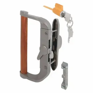 PRIME LINE C 1017 Patio Door Handle Set, Surface Mount Hook Latch, 3/16 Inch Bolt Hole Dia, Dull | CT7YQN 54FX05