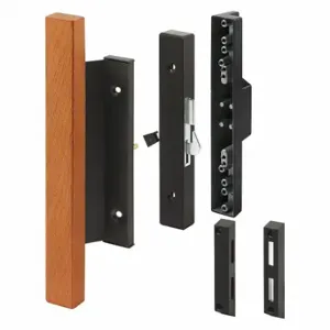 PRIME LINE C 1105 Patio Door Handle Set, Surface Mount Hook Latch, 13/64 Inch Bolt Hole Dia, Dull | CT7YPY 54FX48