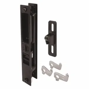 PRIME LINE C 1123 Patio Door Handle Set Keyed, Flush Mount Latch, 13/64 Inch Bolt Hole Dia, Dull | CT7YMB 54FX58