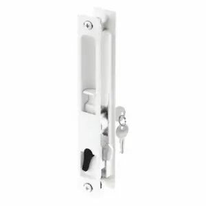 PRIME LINE C 1129 Patio Door Handle Set Keyed, Flush Mount Latch, 13/64 Inch Bolt Hole Dia, 1/2 | CT7YRC 54FX64