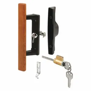 PRIME LINE C 1132 Patio Door Handle Set Keyed, Internal Latch Lock, 3/16 Inch Bolt Hole Dia | CT7YMD 54FX67