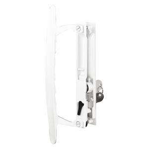 PRIME LINE C 1197 Patio Door Handle Set Keyed, Flush Mount Latch, 13/64 Inch Bolt Hole Dia, Dull | CT7YMC 54FX92