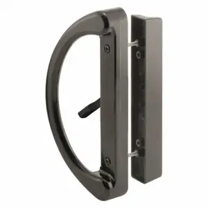 PRIME LINE C 1224 Patio Door Handle Set Latch, 3/16 Inch Bolt Hole Dia, Dull, 4 Pack Qty | CT7YML 54FY13