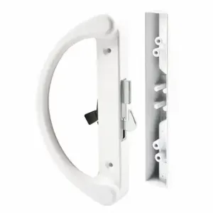 PRIME LINE C 1253 Patio Door Handle Set, Surface Mount Hook Latch, 3/16 Inch Bolt Hole Dia, Dull | CT7YQQ 54FY24