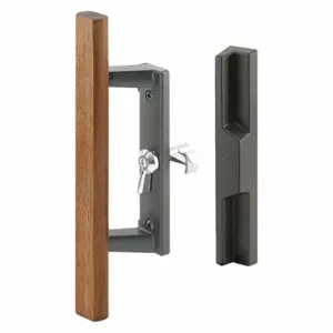 PRIME LINE C 1260 Patio Door Handle Set, Internal Latch Lock, 3/16 Inch Bolt Hole Dia, Dull | CT7YPC 54FY28