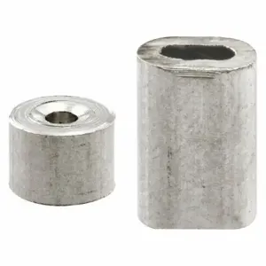 PRIME LINE GD 12150 Ferrules Stops, Aluminum, Galvanized, 3/32 Inch Length, 2 45/64 Inch Wide, 1 PR | CT7YUJ 54DR01