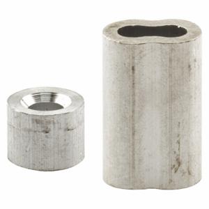 PRIME LINE GD 12153 Ferrules Stops, Aluminum, Galvanized, 3/16 Inch Length, 2 45/64 Inch Wide, 1 PR | CT7YUH 54DR04