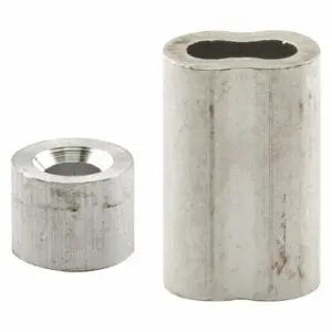 PRIME LINE GD 12154 Ferrules Stops, Aluminum, Galvanized, 1/4 Inch Length, 2 3/4 Inch Wide, 1 PR | CT7YUF 54DR05