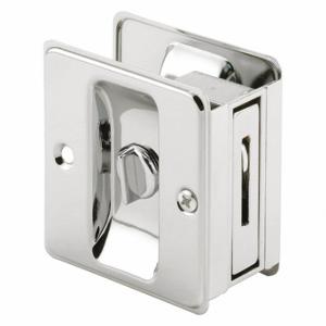 PRIME LINE N 6773 Pocket Door Lock, Sliding Door, Nylon, Chrome, 2 3/4 Inch Length, 3 3/4 Inch Width | CT7YQY 430W53