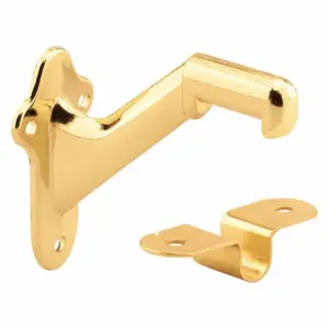 PRIME LINE MP9046-4 Hand Rail Brackets, Brass Plated, PK 4 | CT7YXB 169U92