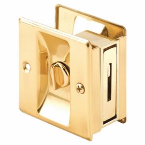 PRIME LINE N 6771 Pocket Door Lock/Pull, Sliding Door, Nylon, Brass Plated, 2 3/4 Inch Length | CT7YEW 430W52