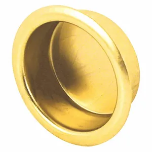 PRIME LINE N 7133 Closet Door Finger Pull, Sliding Door, Nylon, Brass Plated, 3/4 Inch Length, 4 Pack | CT7YDK 430Y11