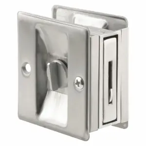 PRIME LINE N 7161 Pocket Door Lock/Pull, Sliding Door, Nylon, Chrome, 2 3/4 Inch Length, 3 3/4 Inch Width | CT7YEY 430Y20