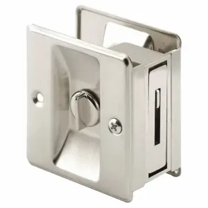 PRIME LINE N 7239 Pocket Door Lock/Pull, Sliding Door, Nylon, Satin Nickel, 2 3/4 Inch Length | CT7YFR 430Y47