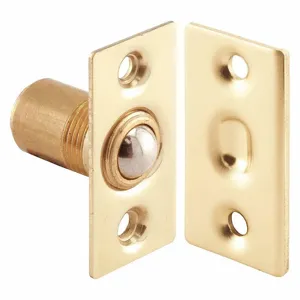 PRIME LINE N 7285 Closet Door Ball Catch/Strike, Sliding Door, Nylon, Brass Plated, 1 1/2 Inch Length | CT7XZX 430Y58