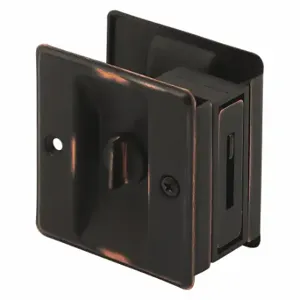 PRIME LINE N 7319 Pocket Door Lock/Pull, Sliding Door, Nylon, Painted Bronze, 1 3/8 Inch Width | CT7YEZ 430Y74