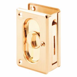 PRIME LINE N 7365 Pocket Door Lock/Pull, Sliding Door, Nylon, Brass Plated, 3 3/4 Inch Length | CT7YEX 430Y90