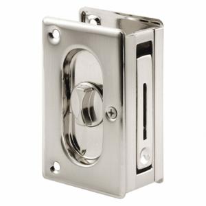 PRIME LINE N 7367 Pocket Door Lock/Pull, Sliding Door, Nylon, Satin Nickel, 2 1/2 Inch Width | CT7YFB 430Y91