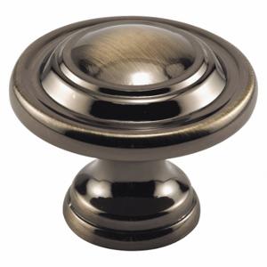 PRIME LINE N 7370 Closet Door Pull Knob, Bi-Fold Door, Nylon, Brass Plated, 1 11/16 Inch Length, Steel | CT7ZFN 430Y94