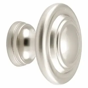 PRIME LINE N 7372 Closet Door Pull Knob, Bi-Fold Door, Nylon, Satin Nickel, 1 11/16 Inch Length | CT7ZFJ 430Y95