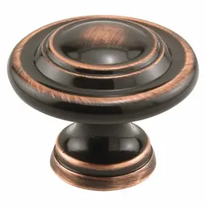 PRIME LINE N 7385 Closet Door Pull Knob, Bi-Fold Door, Nylon, Painted Bronze, 1 11/16 Inch Length | CT7ZFH 430Y97