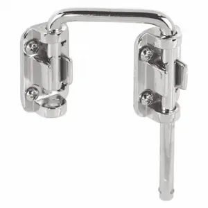 PRIME LINE S 4378 Sliding Door Lock, Loop, 3/16 Inch Bolt Hole Dia, Nickel Plated, 1 Pack Qty | CT7ZMB 54DN86