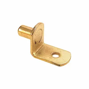 PRIME LINE U 10170 Shelf Support Peg, Metal, 20 Lb Load Capacity, Brass, 5 mm, 1-1/8 Inch Size, 8 PK | CT7ZQH 45UZ09