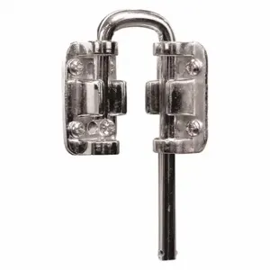 PRIME LINE U 9846 Sliding Door Lock, Loop, 3/16 Inch Bolt Hole Dia, Nickel Plated | CT7ZMA 54DP58