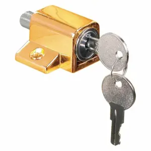 PRIME LINE U 9863 Window Lock, Flip, Die Cast, Brass Plated, 1 57/64 Inch Length, 61/64 Inch Heightt | CT7ZET 54DP69