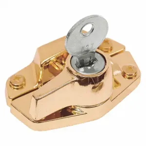 PRIME LINE U 9927 Window Lock, Sash, Die Cast, Brass Plated, 1 41/64 Inch Length, 1 Inch Heightt | CT7ZEW 54DP87