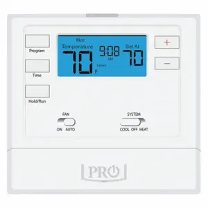 PRO1 IAQ T605-2 Low Voltage Thermostat, Electric Forced Air Furnaces/Gas Forced Air Furnaces/Millivolt | CT7ZYM 45KE97