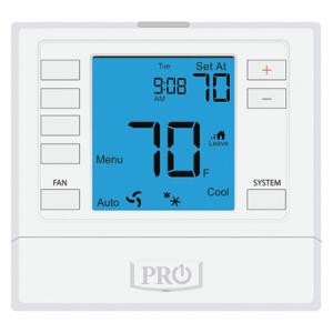 PRO1 IAQ T755 Low Voltage Thermostat, Heat and Cool, Auto, 2 Heating Stages - Conventional System, Adj | CT7ZYR 45KE89