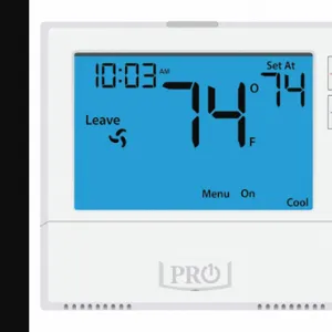 PRO1 IAQ T855 Low Voltage Thermostat, Heat and Cool, Auto, 2 Heating Stages - Conventional System | CT7ZYQ 45KE83