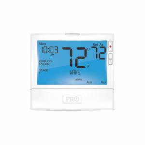 PRO1 IAQ T855SH Low Voltage Thermostat, Heat and Cool, Auto, 2 Heating Stages - Conventional System, Adj | CT7ZYV 60FD47