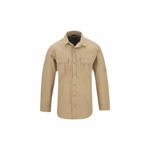 PROPPER F53463C250L3 Long Sleeve Shirt, Long Sleeve Shirt, L3, Khaki, 94% Nylon/6% Spandex Ripstop Material | CT8CMT 56EV58