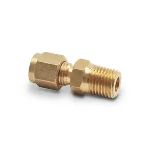 PROSENSE BCF14-25N Compression Fitting, Brass, 1/4 Inch Male Npt Process Connection | CV7MKZ