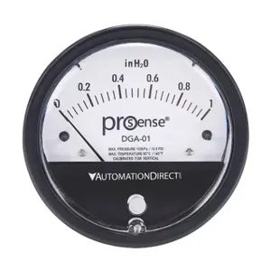 PROSENSE DGA-01 Differential Pressure Gauge, 4 Inch Dial Dia., 0 To 1.0 Inch Of Water Column | CV7NQK